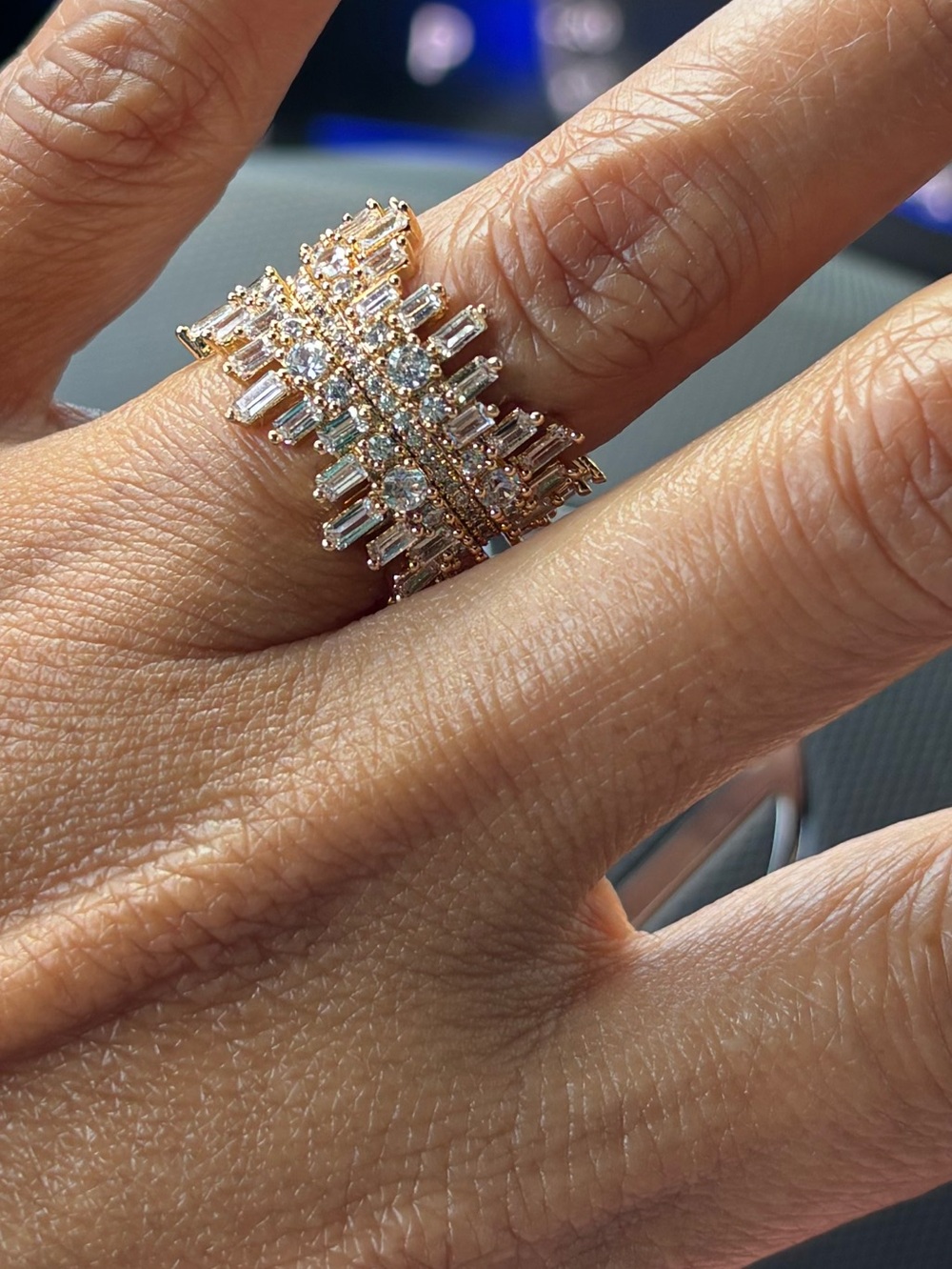 Brand New  Statement Moissanite diamond ring size 5